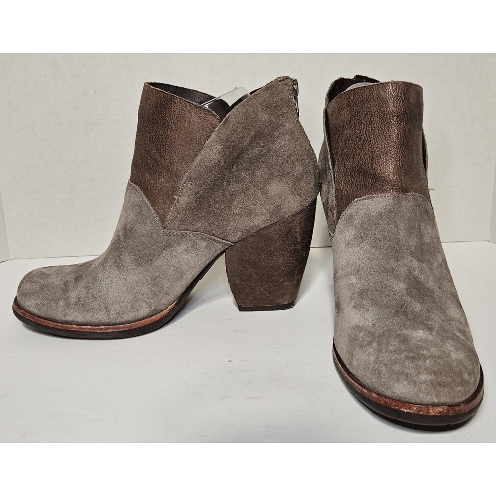 KORK-EASE Castaneda Zip Ankle Bootie Block High Heel Leather Suede 8M Boho Chic